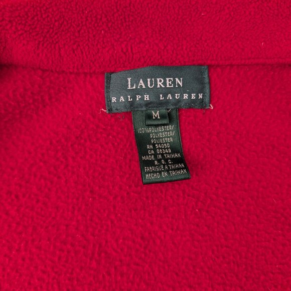 LAUREN RALPH LAUREN Jacket Men's M Red White Black Fleece Zip Track Long‎ Sleeve - Picture 9 of 11